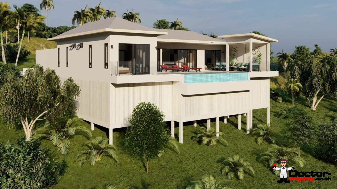 New Modern Style 3 bedroom Sea View Villa – Lamai, Koh Samui – For Sale